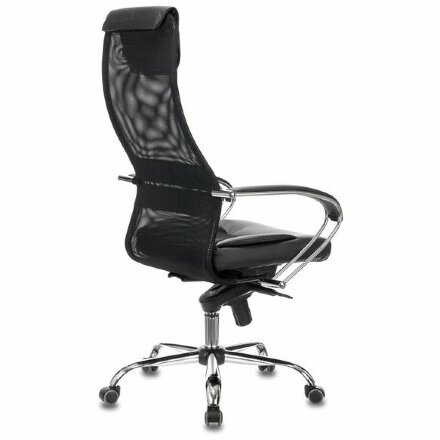 Кресло офисное BRABIX PREMIUM &quot;Stalker EX-609 PRO&quot;, хром, мультиблок, ткань-сетка/экокожа, черное, 532416, EX609PRO_532416 Хром