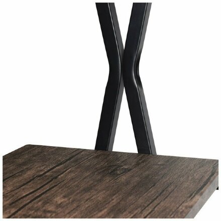 Стол на металлокаркасе BRABIX &quot;LOFT CD-004&quot;, 1200х535х1110 мм, 3 полки, цвет морёный дуб, 641218 