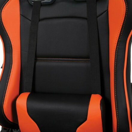 Кресло компьютерное BRABIX &quot;GT Racer GM-100&quot;, две подушки, экокожа, черное/оранжевое, 531925 Оранжевый