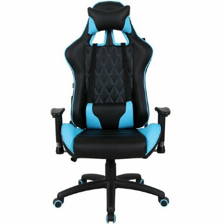 Кресло компьютерное BRABIX &quot;GT Master GM-110&quot;, две подушки, экокожа, черное/голубое, 531928 Голубой