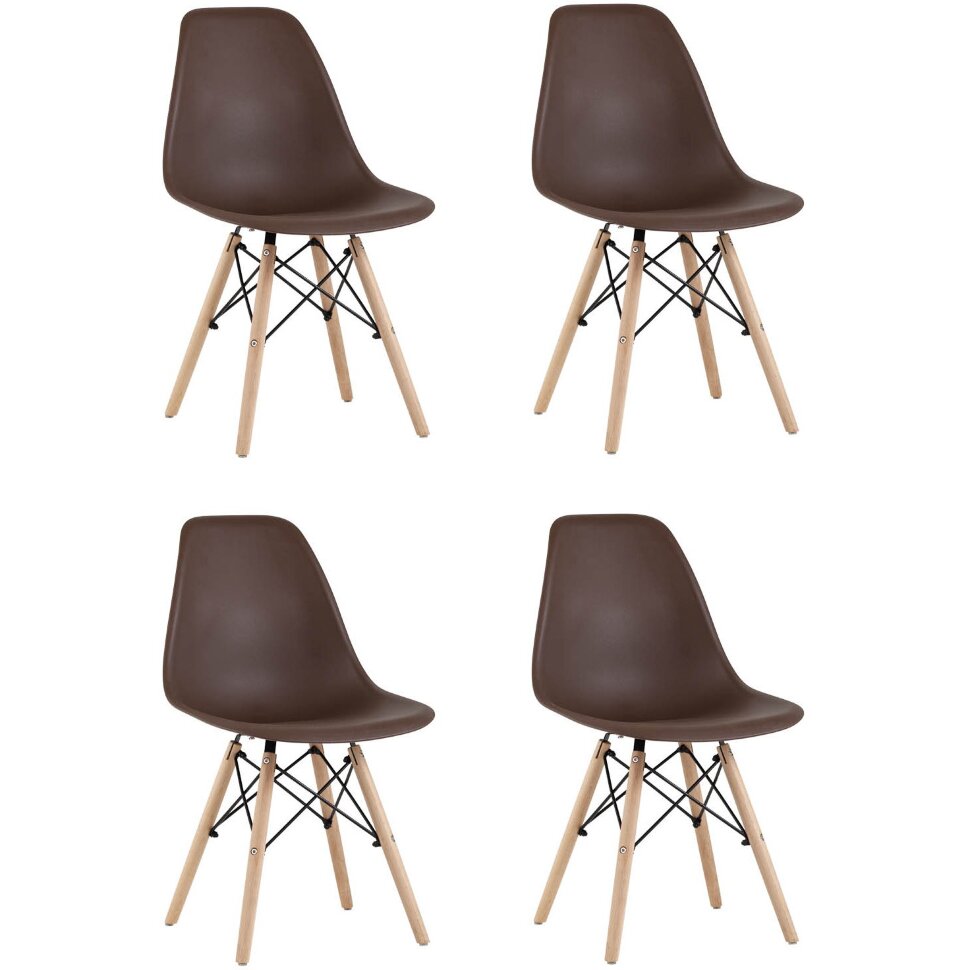 Стул Eames Style DSW коричневый x4 (разборный каркас) Стул Eames Style DSW коричневый x4 (разборный каркас)