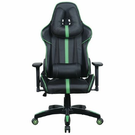 Кресло компьютерное BRABIX &quot;GT Carbon GM-120&quot;, две подушки, экокожа, черное/зеленое, 531929 Зеленый