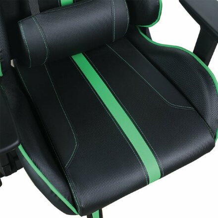 Кресло компьютерное BRABIX &quot;GT Carbon GM-120&quot;, две подушки, экокожа, черное/зеленое, 531929 Зеленый